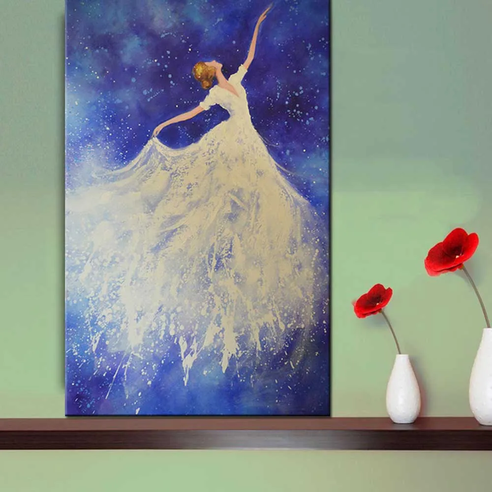 

Large Size Hand Painted Abstract Ballerina Canvas Oil Painting Impasto Canvas Figure Art Living Room Bedroom Home Wall Decor