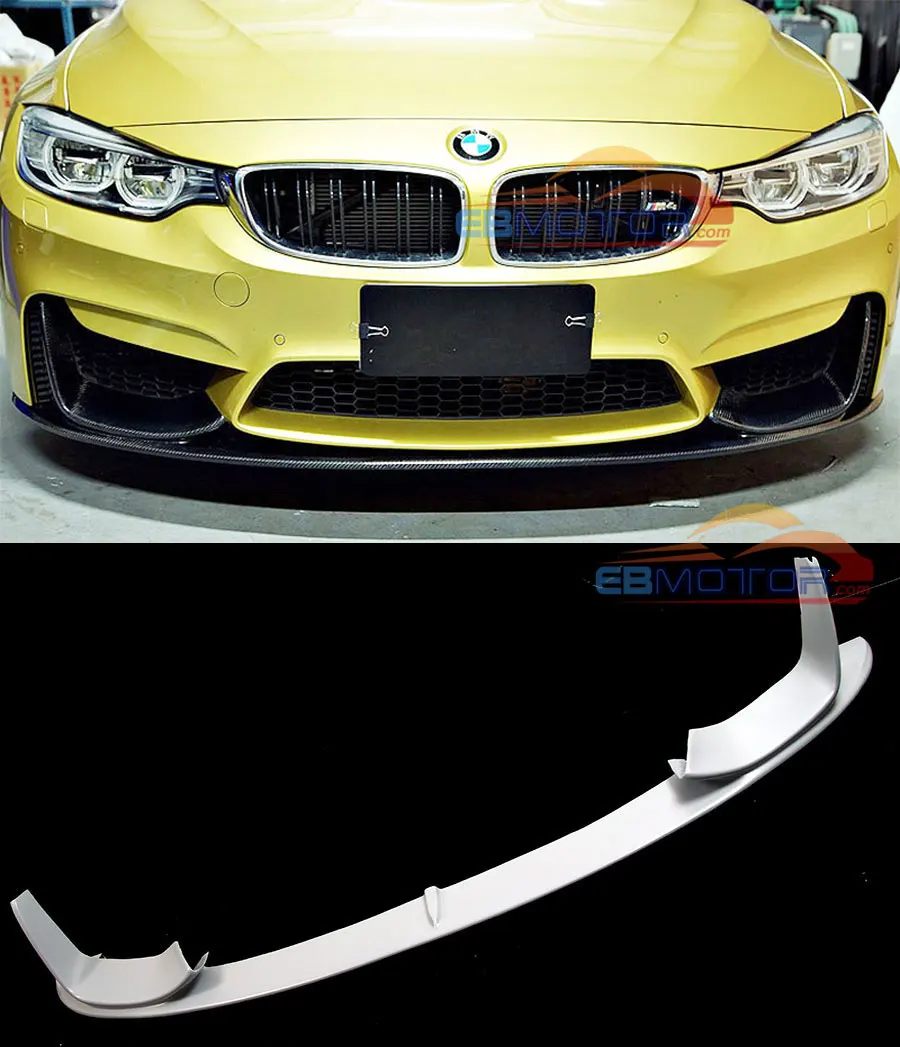 Неокрашенные P Стиль волокна передний спойлер для BMW F80 M3 F82 F83 M4 бампер 2014UP B171F|spoiler