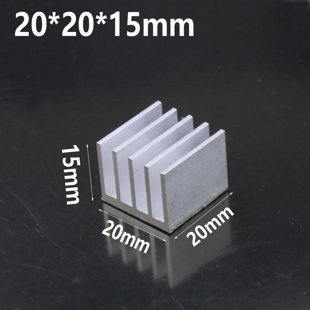 20 Pieces Gdstime Aluminum 20X20X15mm 3M Mini Small IC Chipset Heatsink Silver 20mm x 15mm | Компьютеры и офис