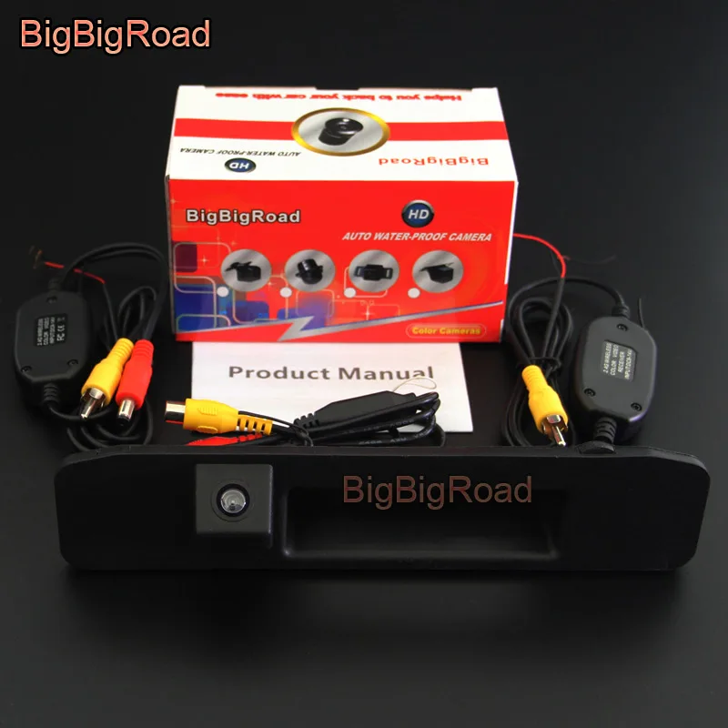 With Wireless BigBigRoad Автомобильный багажник ручка заднего вида камера для Mercedes Benz C Класс MB W205 C180 C200 C280 C300 C350 CLA класс C117 - Название цвета: With Wireless