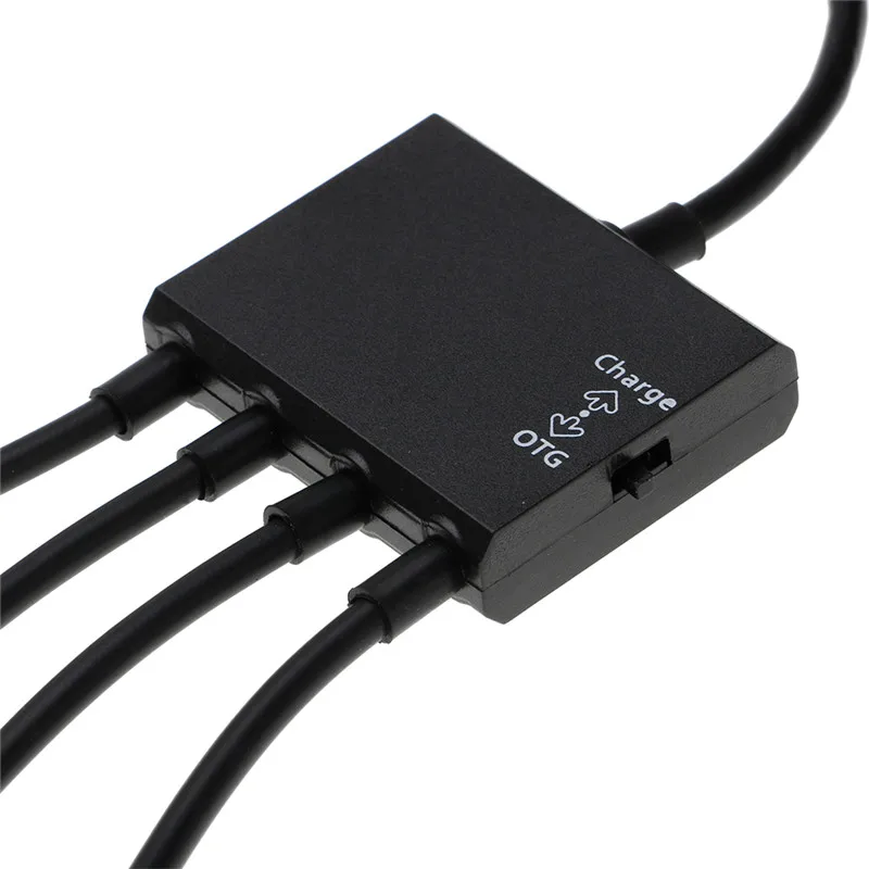 Micro USB для 3 портового 2 0 с 1 портовым зарядным HUB OTG адаптером черного цвета|micro usb|micro