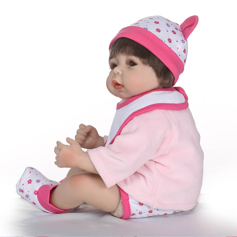 22&quotgirl doll reborn babies silicone vinyl children toy pink blanket real cute bebe alive dolls | Игрушки и хобби