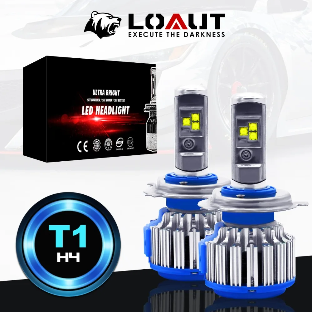 Loaut H4 H4-3 9003 H4-2 Светодиодные фары 12 V 24 V Автомобильные светодиодные фары лампы Вентилятор охлаждения 8000LM 80 Вт Автомобильные фары 6000 К белый свет