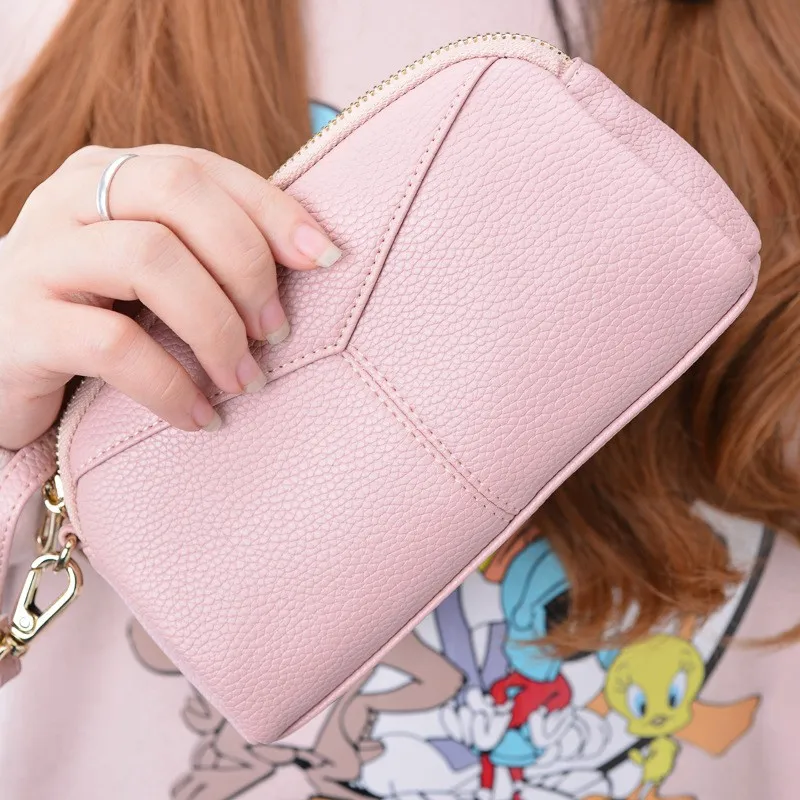 pink Женская косметичка из искусственной кожи на заказ, косметичка, косметичка, чехол, косметичка для путешествий, органайзер для хранения, Женский кошелек, клатч - Цвет: pink