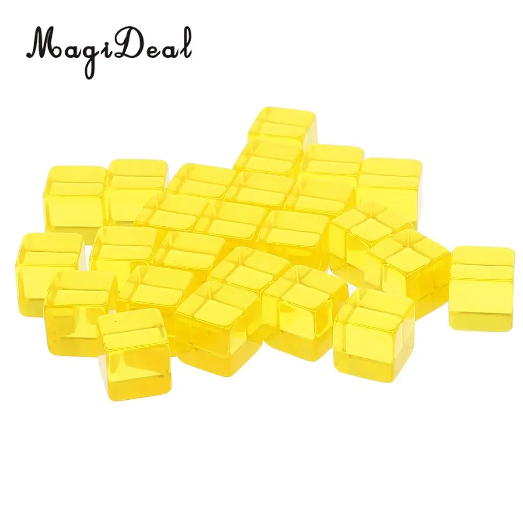 MagiDeal 25 шт. прочный D6 шестисторонний прозрачный пустой кубики настольная игра прозрачные Подземелья и Драконы настольная игра s