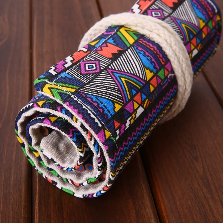 Чехол для карандашей с 36/48/72 отверстиями школьный холщовый рулонный чехол