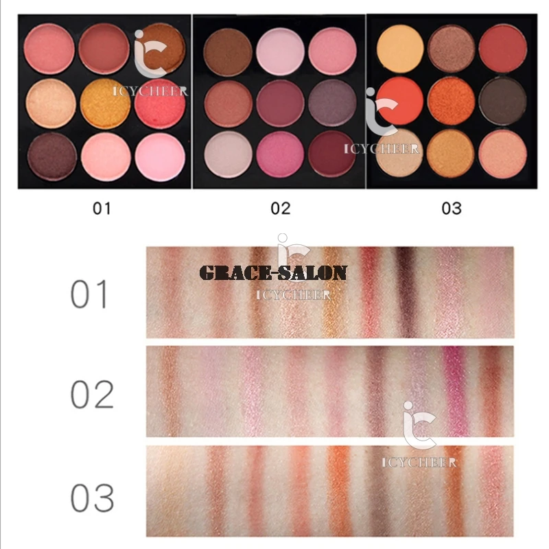 ICYCHEER 9 видов цветов косметические тени для век палитра матовых блестящих теней