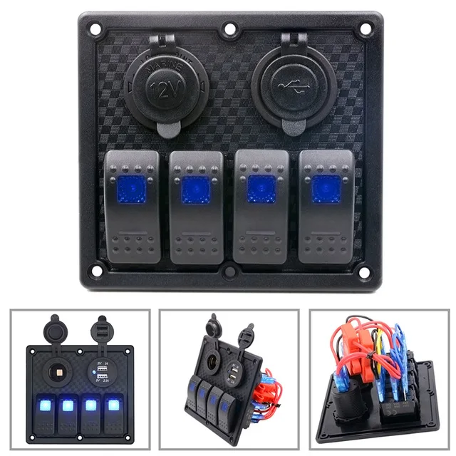 Водонепроницаемая 4 х клавишная панель переключателя электрический выключатель