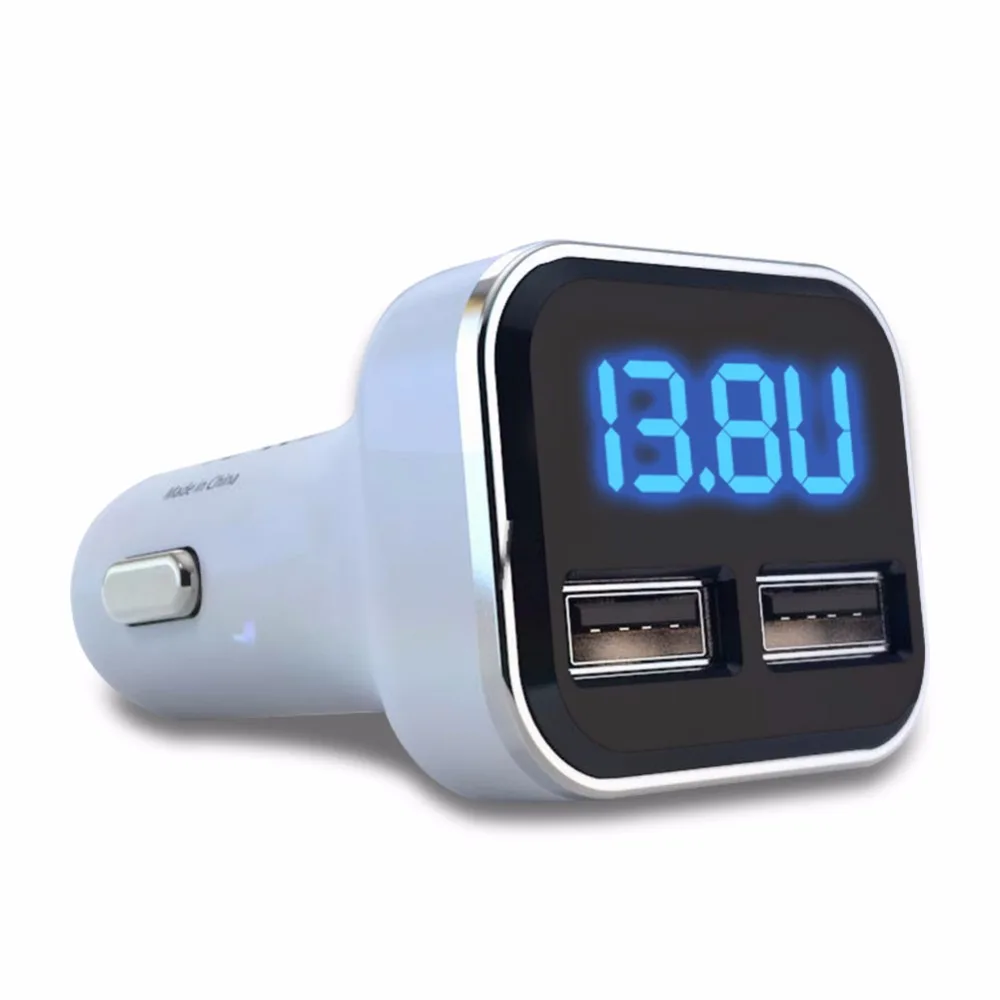 

Dual USB Car Charger Adapter 4.8A LED Display Fast Charging For iPhone Samsung