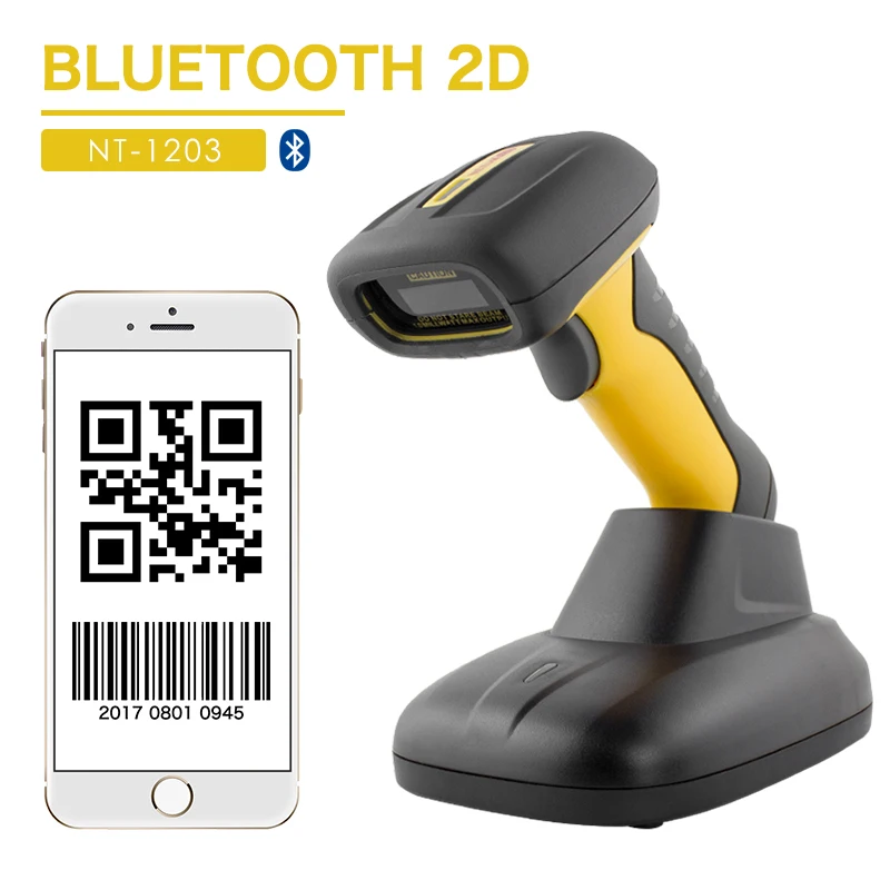 NT-1203 Bluetooth 2D NETUM NT-1202W 2,4G беспроводной 2D сканер штрих-кодов и NT-1203 Bluetooth считыватель штрих-кодов qr-кодов IP67 водонепроницаемый с базой легкая зарядка - Цвет: NT-1203 Bluetooth 2D