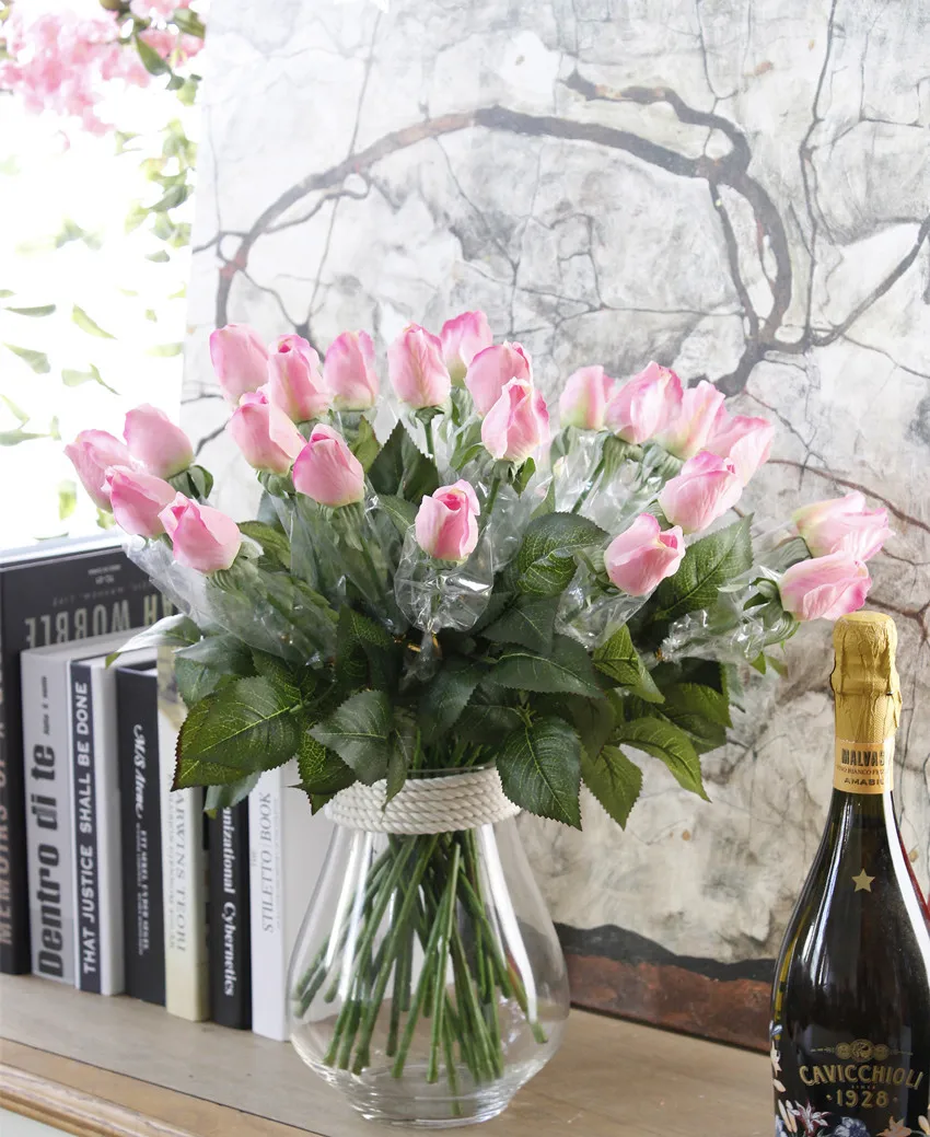 20 шт./лот подлинный цветок чувствовать розы искусственные цветы увлажняющий