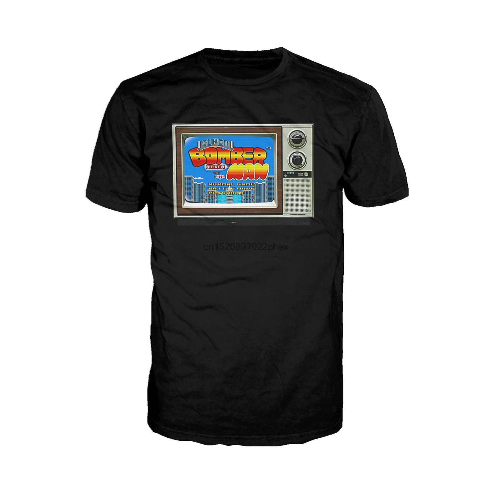 Официальная Мужская футболка Konami Bomberman Game TV Screen (черная) | одежда