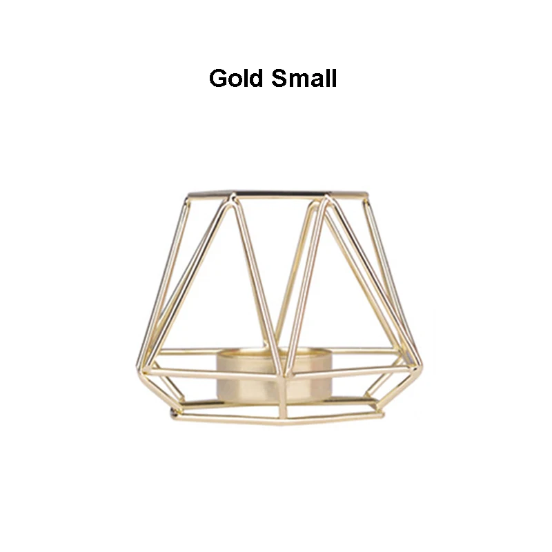 1PC Gold Small Арахис геометрические подсвечники скандинавские романтические подсвечники для украшение для свадебного стола центровые подарки на день Святого Валентина - Цвет: 1PC Gold Small