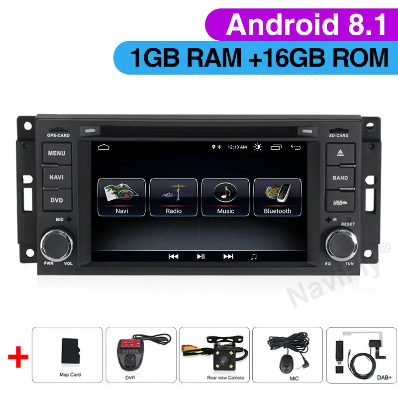 dvd Camera DVR DAB Android 9,1 автомобильный dvd мультимедиа gps Wi-Fi Canbus для Jeep libery, Wrangler Compass Commander Grand Cherokee Dodge Caliber Journey - Цвет: dvd Camera DVR DAB
