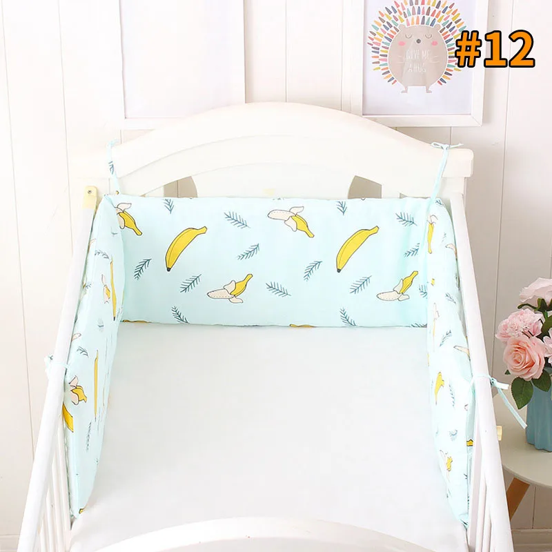 style 12 Cotton Baby Bed Bumpers Newborn Bed Safety Rails Anti-collision Infant Crib Protector Cushion Kids Crib Bumper Baby Bedding - Color: style 12