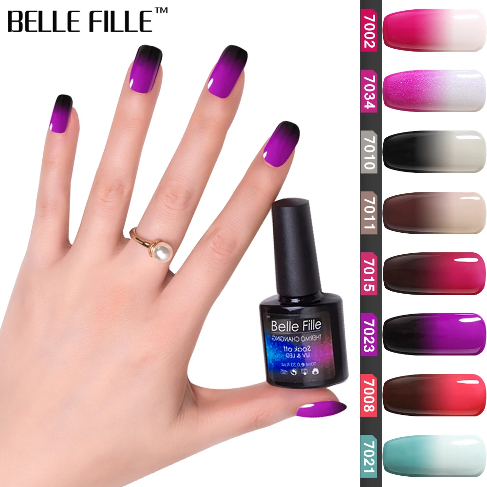 BELLE FILLE Температура сменить гель лак для ногтей 10 мл УФ светодиодный Гель