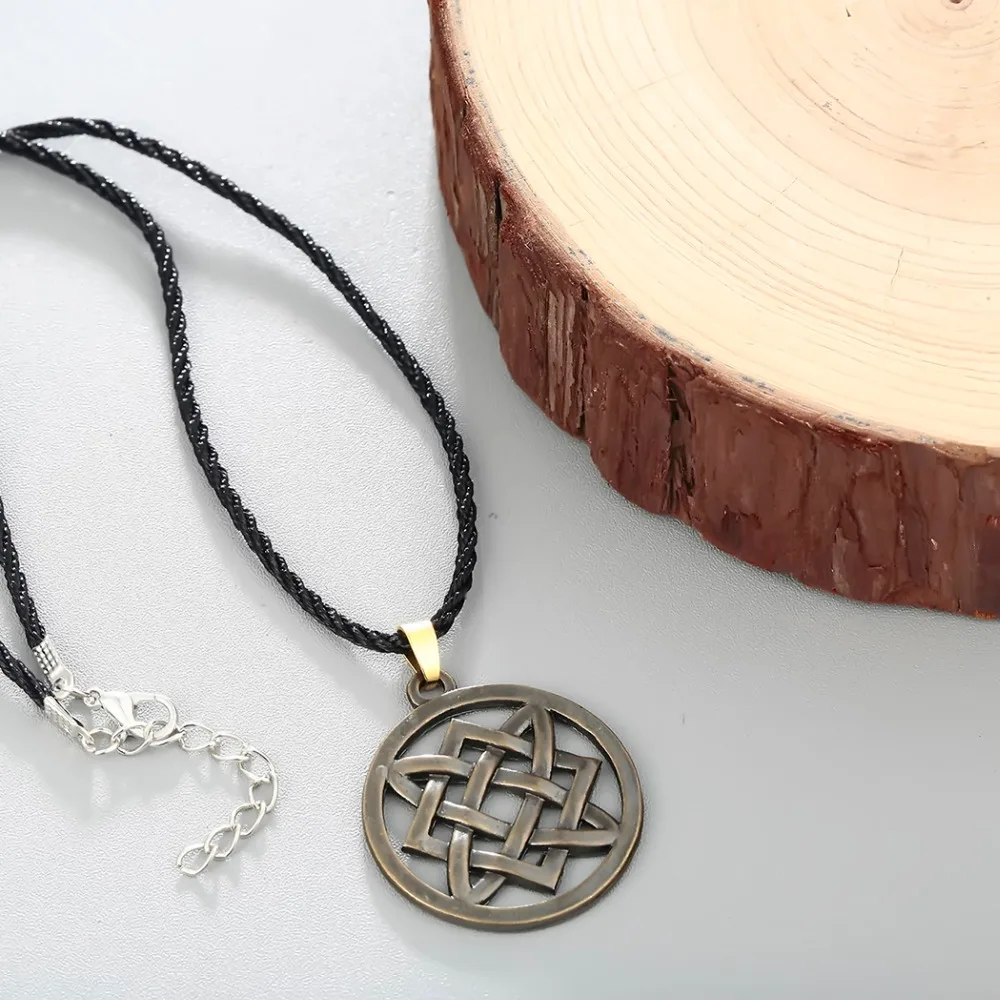 Kinitial панк славянская Дева Лада ожерелье с подвеской амулет узлом подвеска Чокер