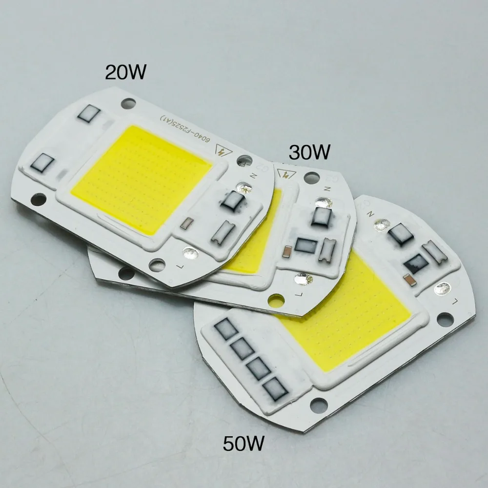 Vacamm Smart IC высокомощный светодиодный COB Чип 20 Вт 30 50 110 В 220 DIY прожектор теплый