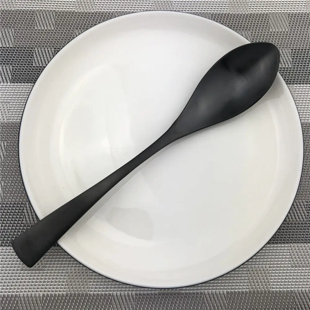 Dinner Spoon Аксессуары, высокое качество, 304, нержавеющая сталь, совок, вилки, Kinfe, вечерние, столовая посуда, набор, матовый, черный, набор столовых приборов, Прямая поставка, 1 шт - Цвет: Dinner Spoon