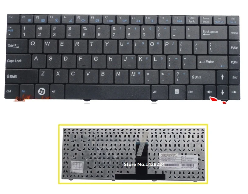 

SSEA New laptop US Keyboard For CLEVO W84 W840T W840 Keyboard black