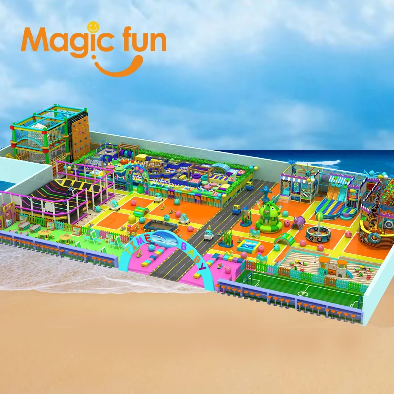 Фото Детская игровая площадка Magic Fun, горка из пластика, оборудование для развлечений на открытом воздухе, большой задний двор №2