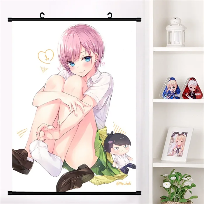 F Японское аниме Go-Toubun no Hanayome Nakano Nino настенный свиток Фреска плакат мультфильм настенные подвесные плакаты коллекция домашнего декора искусство - Цвет: F