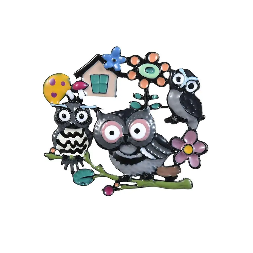 Cring Coco новые цветные эмалированные совы броши и булавки модная эмалированная