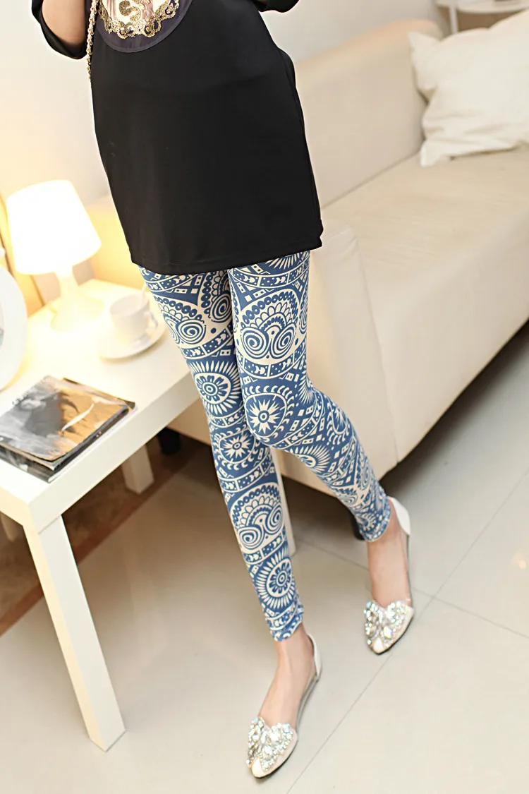 vintage flower paisley Leggings lovely print dot owl Leggins For Women summer lightweight leggings red black blue | Женская одежда