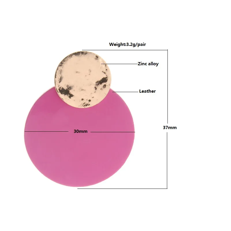 Женские кожаные серьги NeeFu WoFu брендовые медные круглой формы с леопардовым