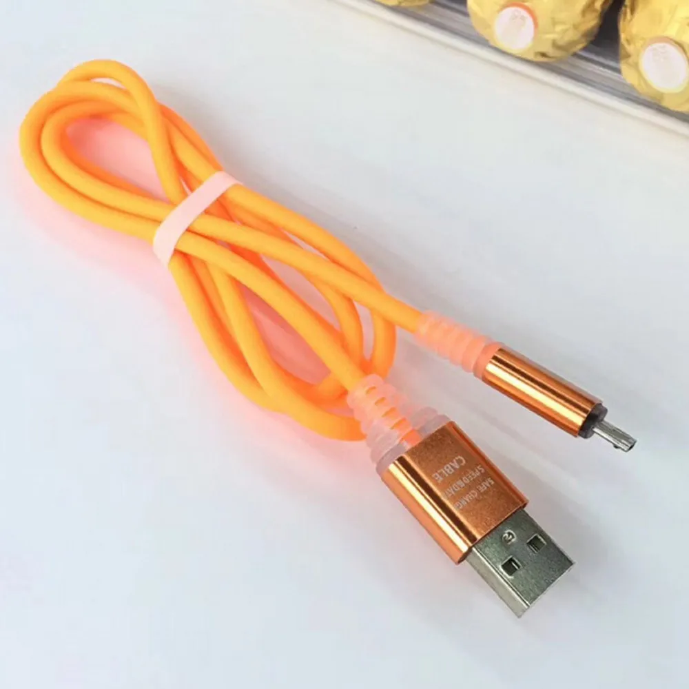 1 м Micro USB кабель для телефона Видимый светодиодный светильник Micro usb кабель для синхронизации данных и зарядки для телефонов Android универсальные кабели для телефонов# YL5