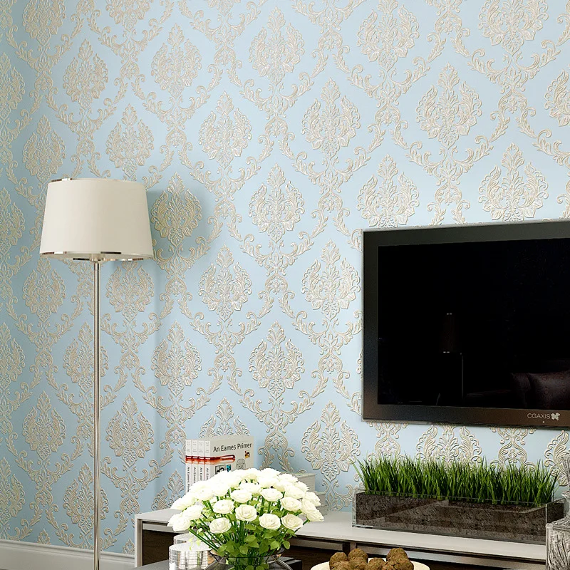 beibehang 3d non-woven three-dimensional wallpapers bedroom living room TV background wallpaper simple European style | Обустройство