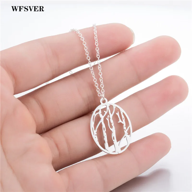 WFSVER Новый золото/серебро/розовое бело золотые березы кулон Цепочки и ожерелья