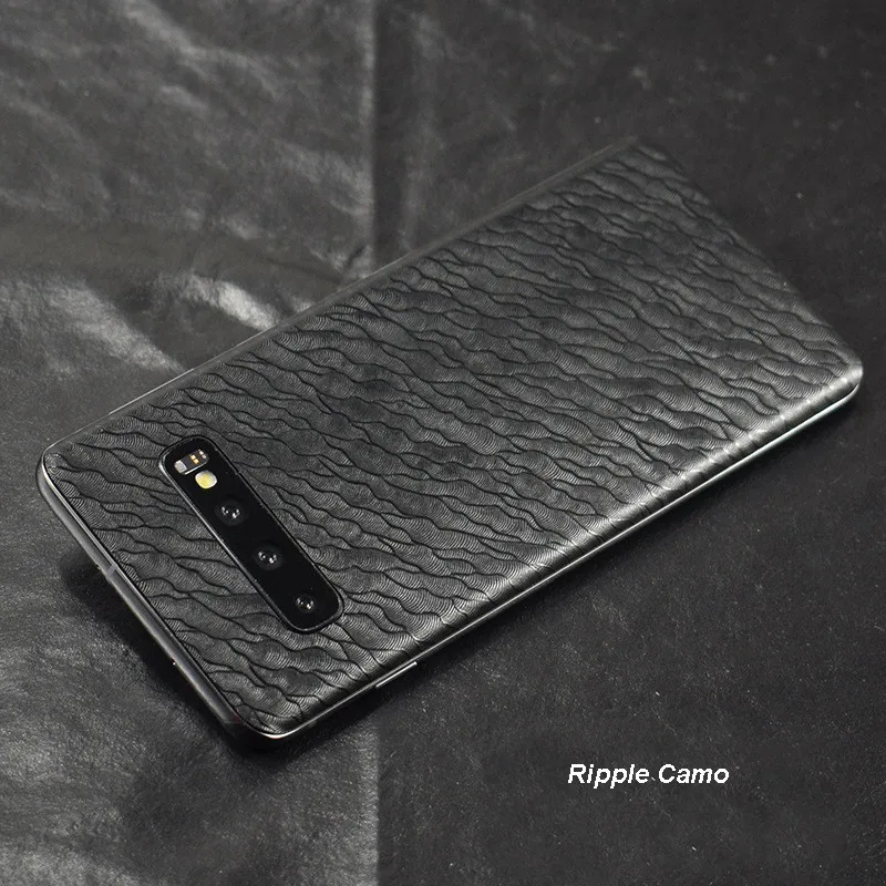 Ripple Camo 3D углеродного волокна кожи Защитная пленка Обёрточная бумага кожи Телефон Назад пасты фильм Стикеры для SAMSUNG Galaxy S10 плюс S10e S9 s8+ Примечание 8 9 - Цвет: Ripple Camo