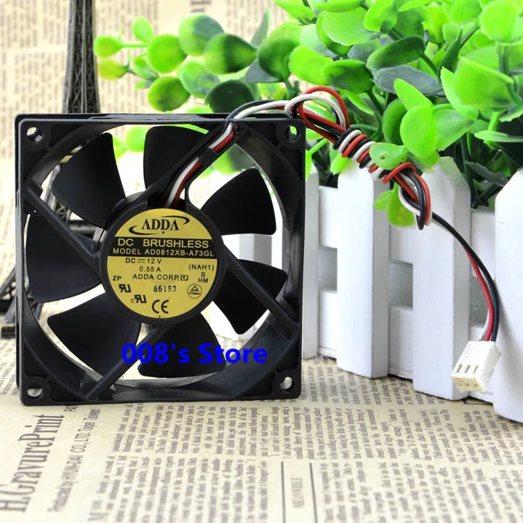 Новый кулер вентилятор для AD0812XB A73GL 12V 0.55A NAH1 8 см 80*80*25 мм ветре шасси инвертор