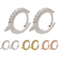 zhukou 15x18mm high quality brass cubic zirconia crystal earrings for women diy earrings making accessories model ve78