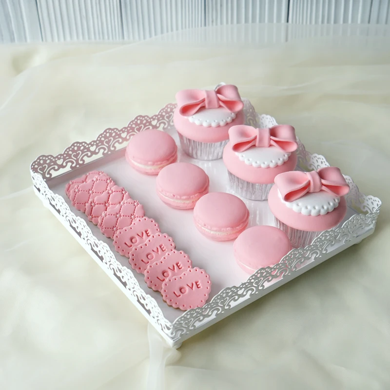 Белая Квадратная тарелка для торта форма кекса прямоугольная подставка