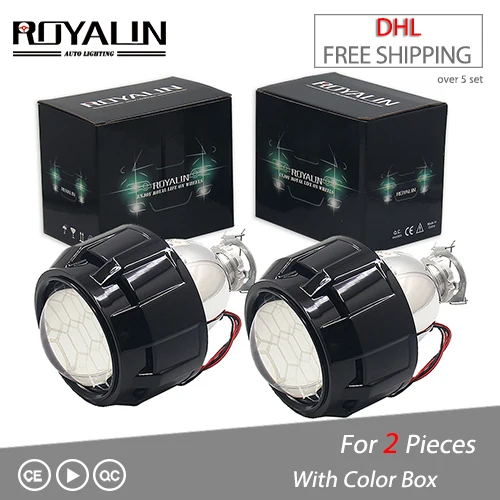ROYALIN автомобиль би ксенон 8,1 проектор фары объектив HID H1 H4 H7 W/ginging пистолет кожухи авто мотоцикл модифицированный автомобиль-Стайлинг - Цвет: Black one