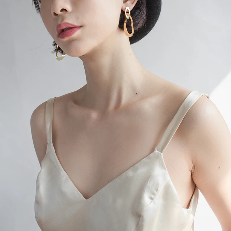 Женские двойные серьги-кольца LWONG простые геометрические серьги в стиле бохо