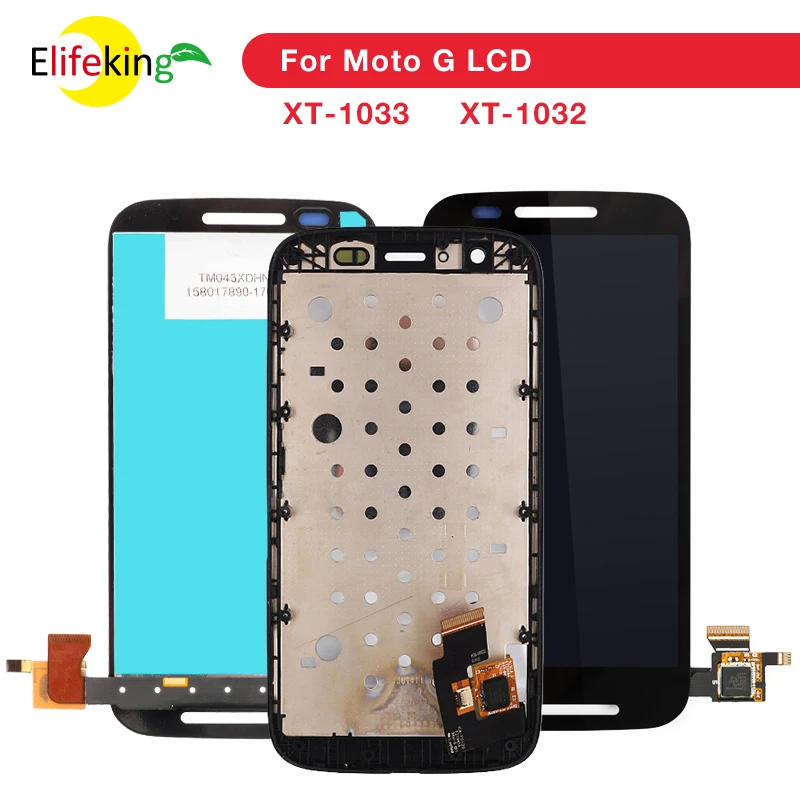 

Grade AAA LCD For Motorola moto G LCD xt1032 xt1033 display screen with touch digitizer with frame assembly replacement parts