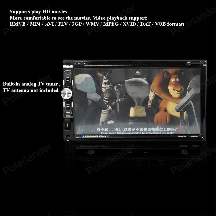 2din автомобильный DVD mp4-mp5-плеер поддержка передняя / задняя камера управление