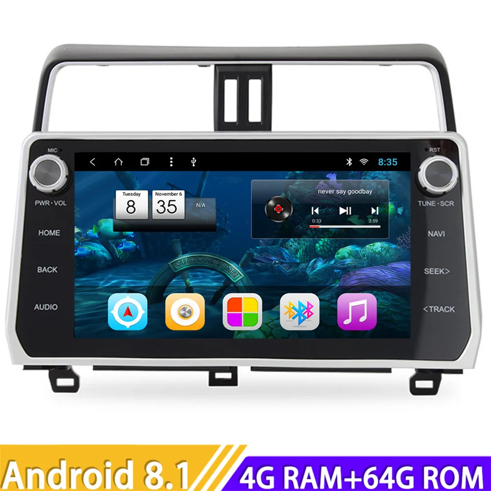 Roadlover Новый Android 8 1 Автомобильный мультимедийный радио плеер для Toyota Prado 2018 Стерео