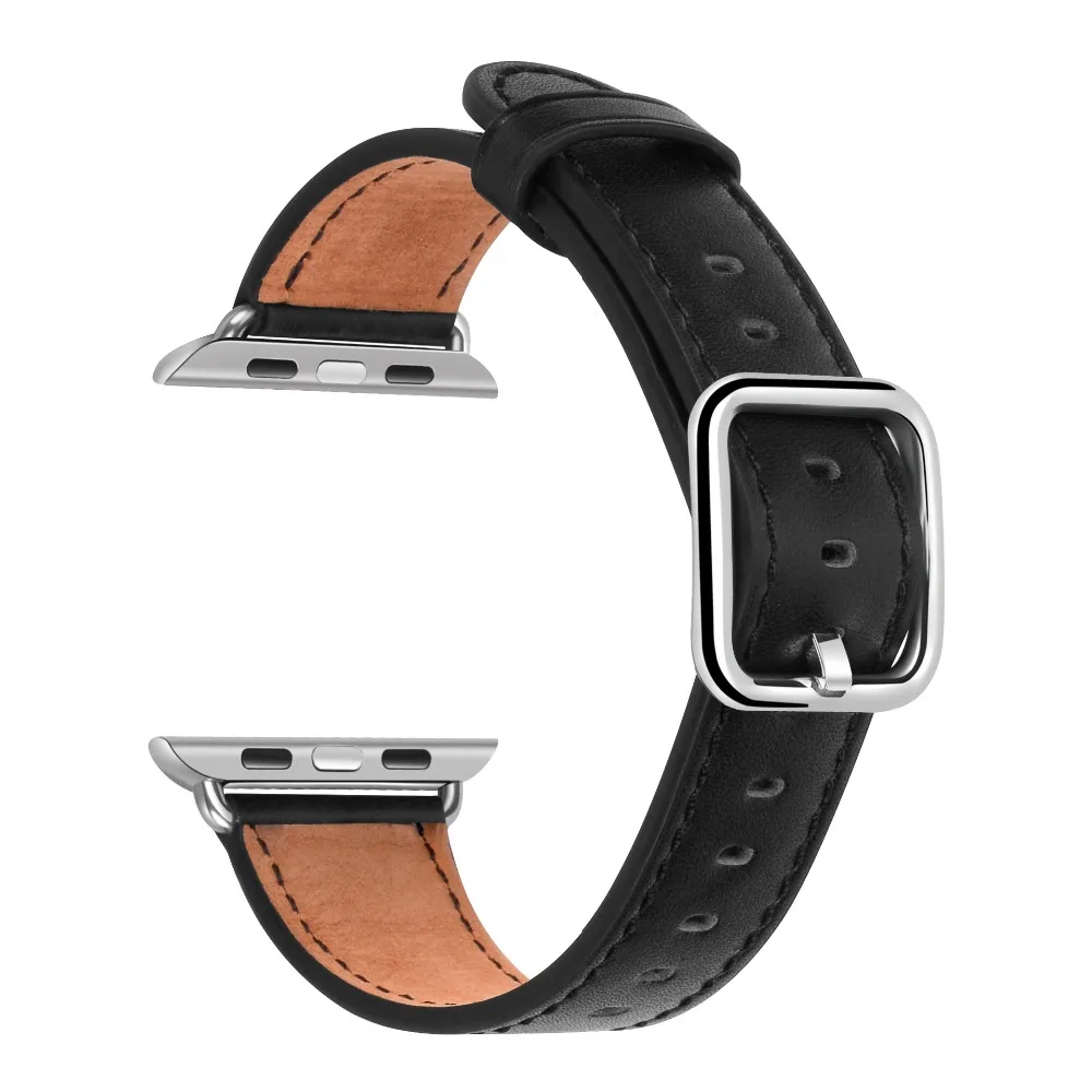 Kingburge классический ремешок с пряжкой для apple watch series 3 2 1 iwatch из телячьей кожи