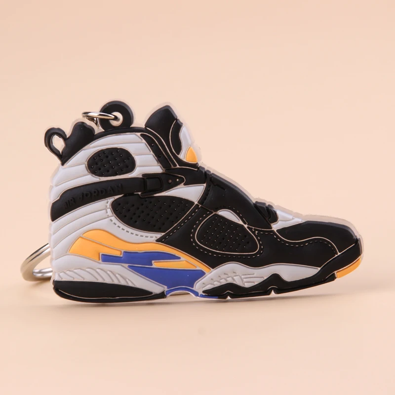 Picture Color7 Мини Jordan 8 брелок обуви Для мужчин Wome/Дети C логотипом отличный подарок для баскетбола брелок-кроссовок для ключей ключ держатель Porte Clef - Цвет: Picture Color7