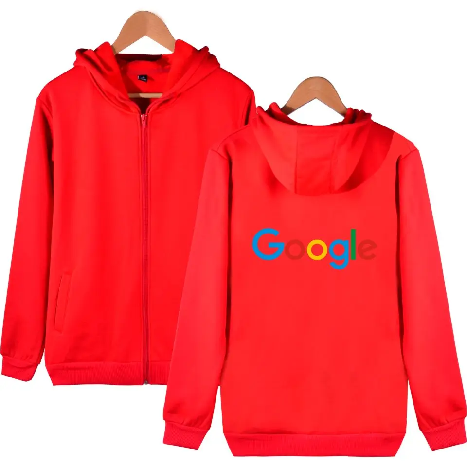 Худи Google на молнии Повседневная зимняя одежда хлопковая толстовка с логотипом |