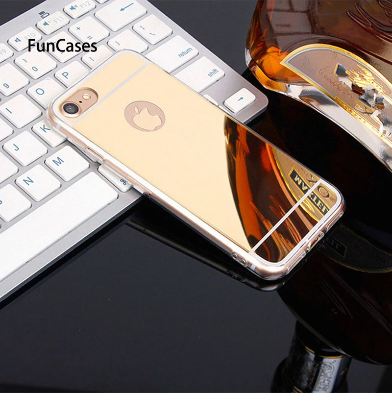 Gold Роскошный цветной зеркальный эффект ТПУ чехол для iPhone 5 5S SE 6 6 S 7 8 6 S 7 Plus 5,5 X Xs Max Xr задний мягкий прозрачный Модный чехол для телефона - Цвет: Gold