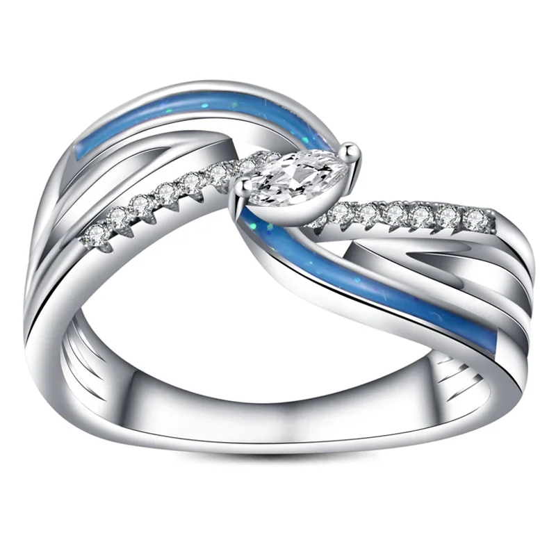 7 Types Women OPal Ring Zircon Finger Circlet Alloy Wedding Rings Charms Gift For Girl Fine Jewelry luxury Bow Festival Present | Украшения