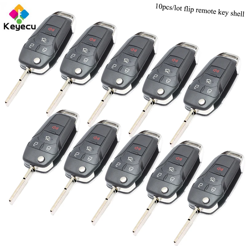 KEYECU 10 шт./лот откидная оболочка ключа дистанционного управления 3 + 1 Btns A/B модель