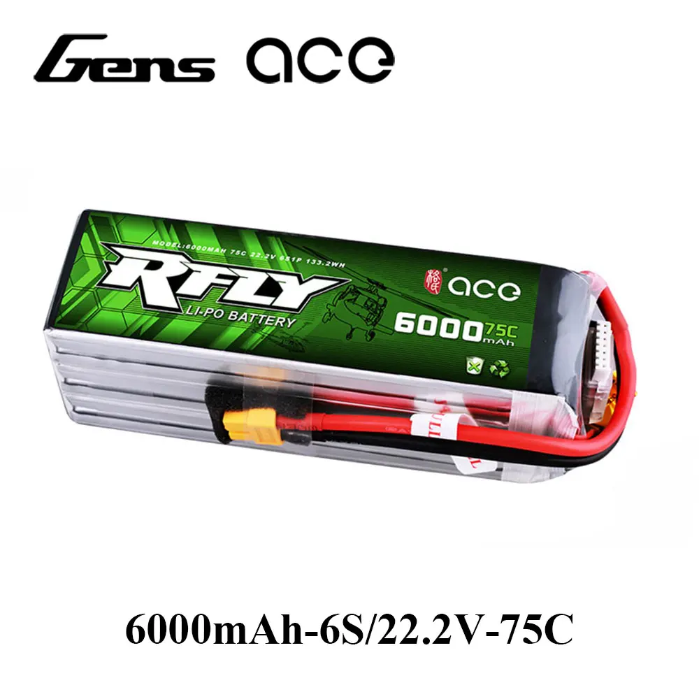 Аккумулятор Gens ace RFLY 6000 мАч 22 2 в 75C Max 150C Lipo 6S с разъемом XT60 для лодки Traxxas вертолета