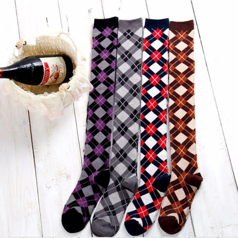 Peonfly осенние ветра горячей Британский сетки Длинные хлопковые Гетры чулок бедро