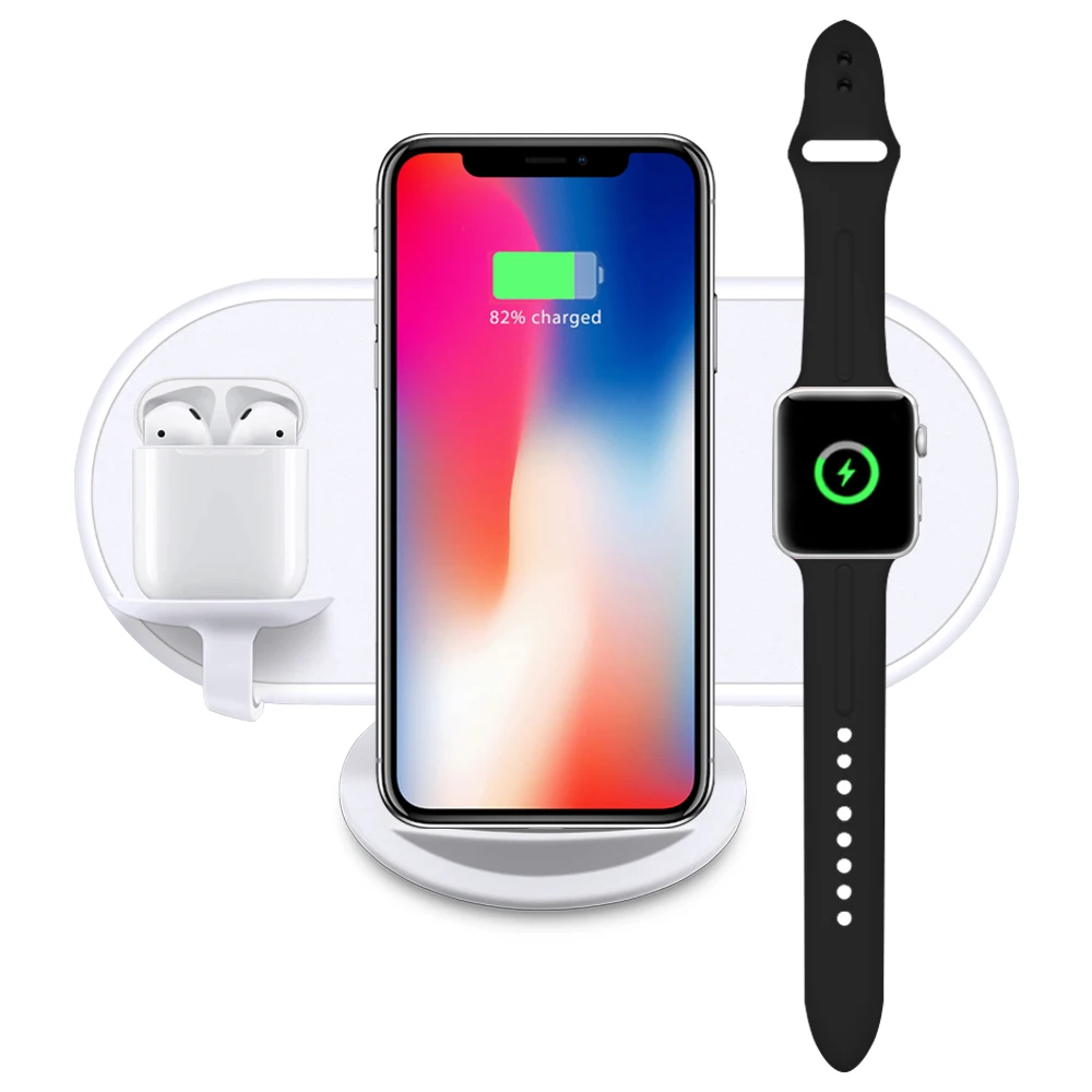 Беспроводное зарядное устройство NYFundas 3 в 1 держатель для телефона iphone X XS MAX XR 8 Plus